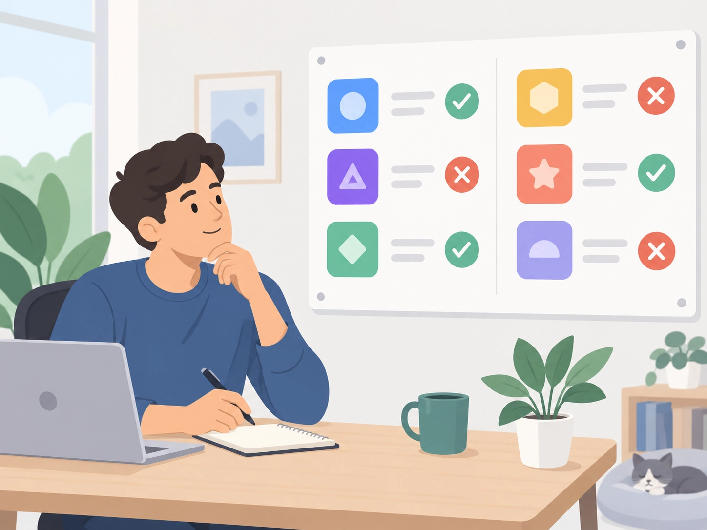 Illustration of testing and comparing free AI tools before recommending them