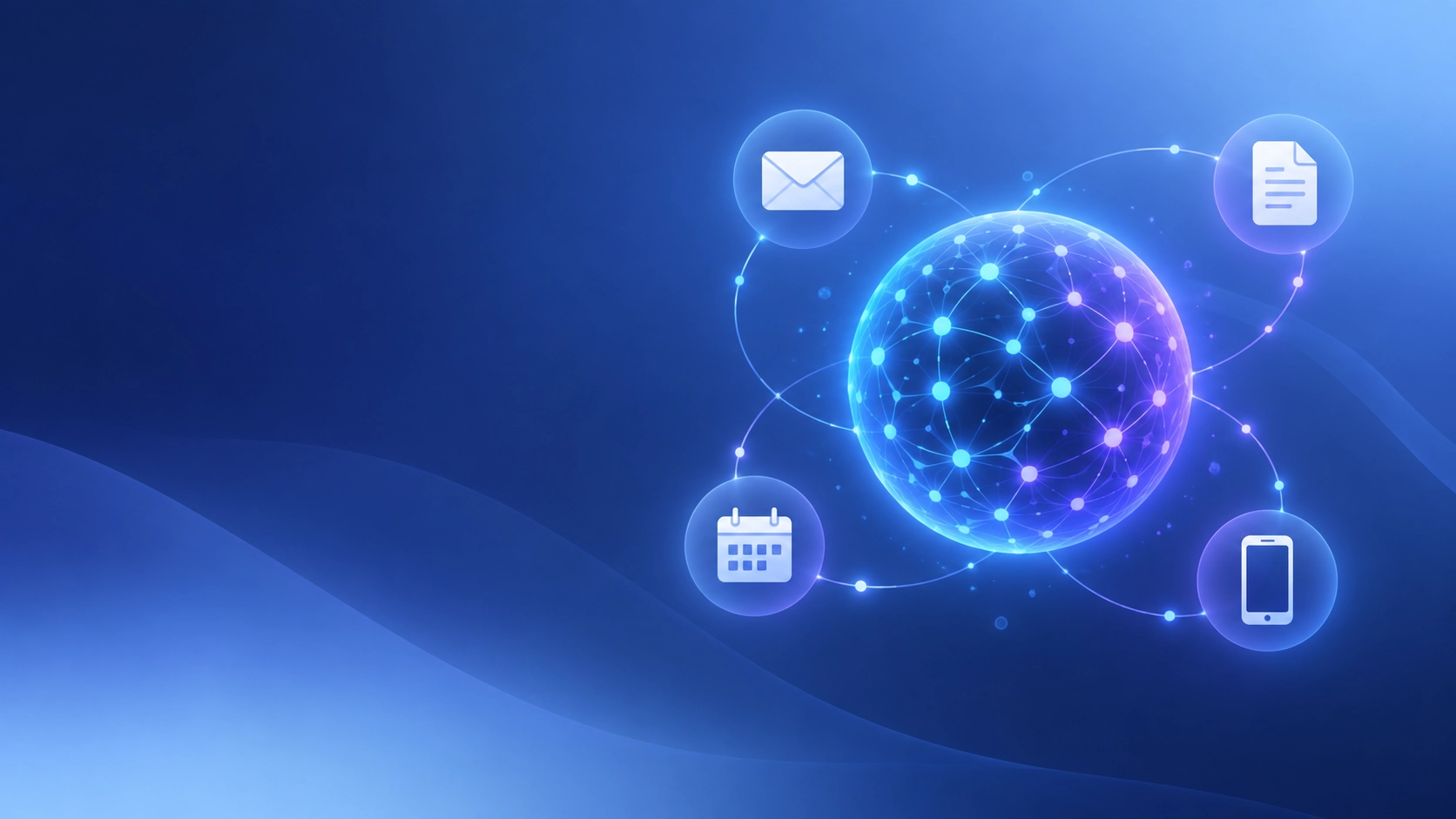 What is Gemini AI illustration showing Google's AI assistant connecting to apps like email and calendar