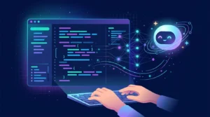 Illustration representing the best AI coding tools in 2026 assisting a developer